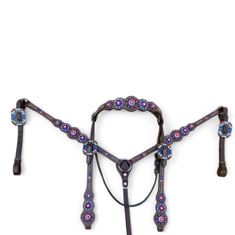 American Flag Headstall Set for the horse (HSBM-114236)
