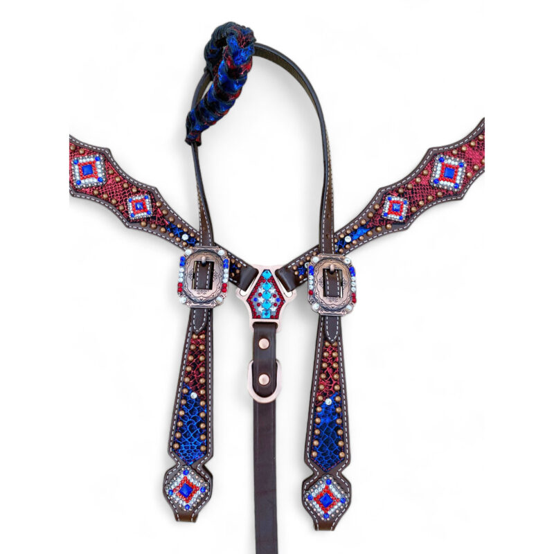 American Flag Headstall Set for the horse (HSBM-114234) - Image 7