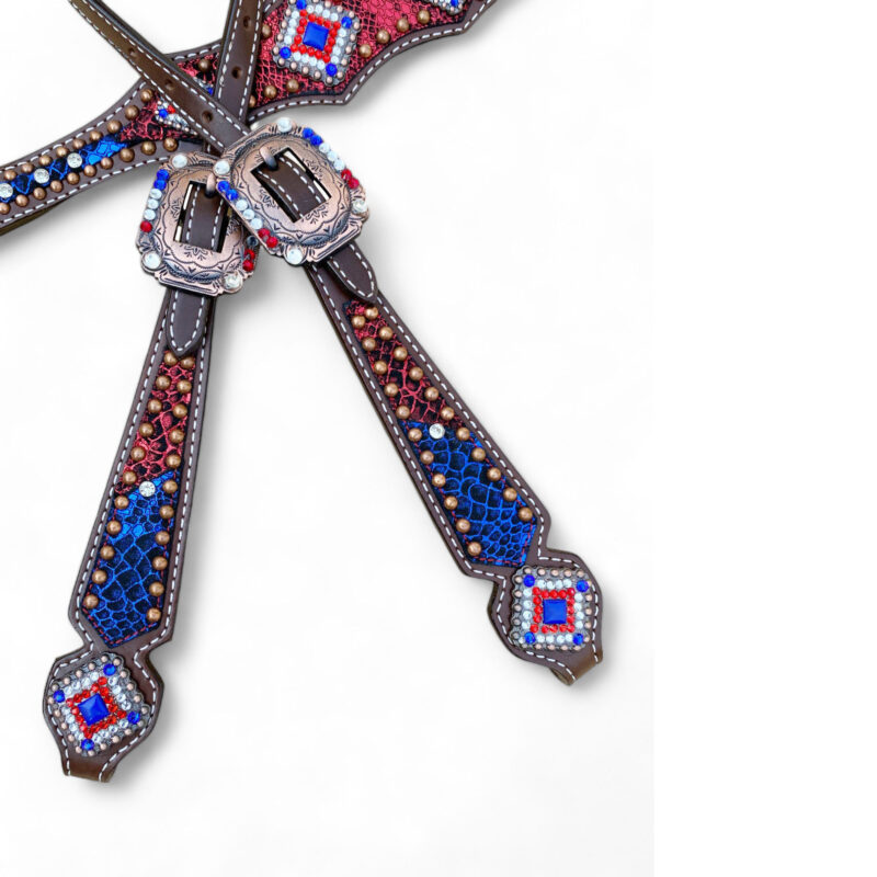 American Flag Headstall Set for the horse (HSBM-114234) - Image 8