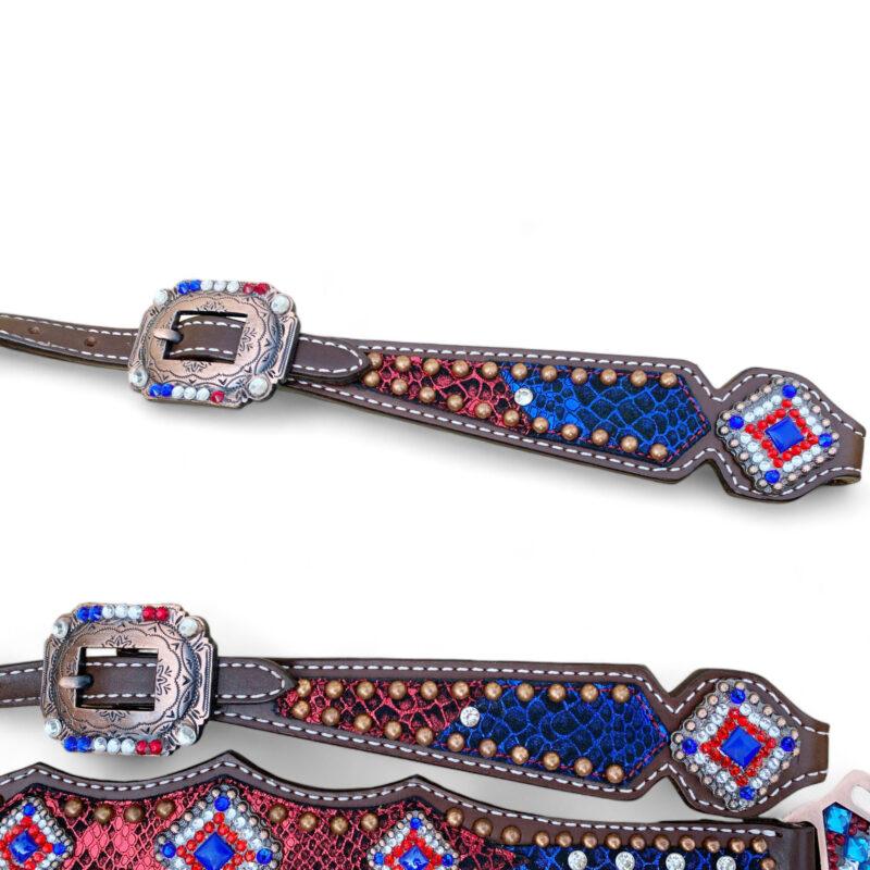 American Flag Headstall Set for the horse (HSBM-114234) - Image 4