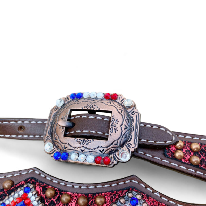 American Flag Headstall Set for the horse (HSBM-114234) - Image 6