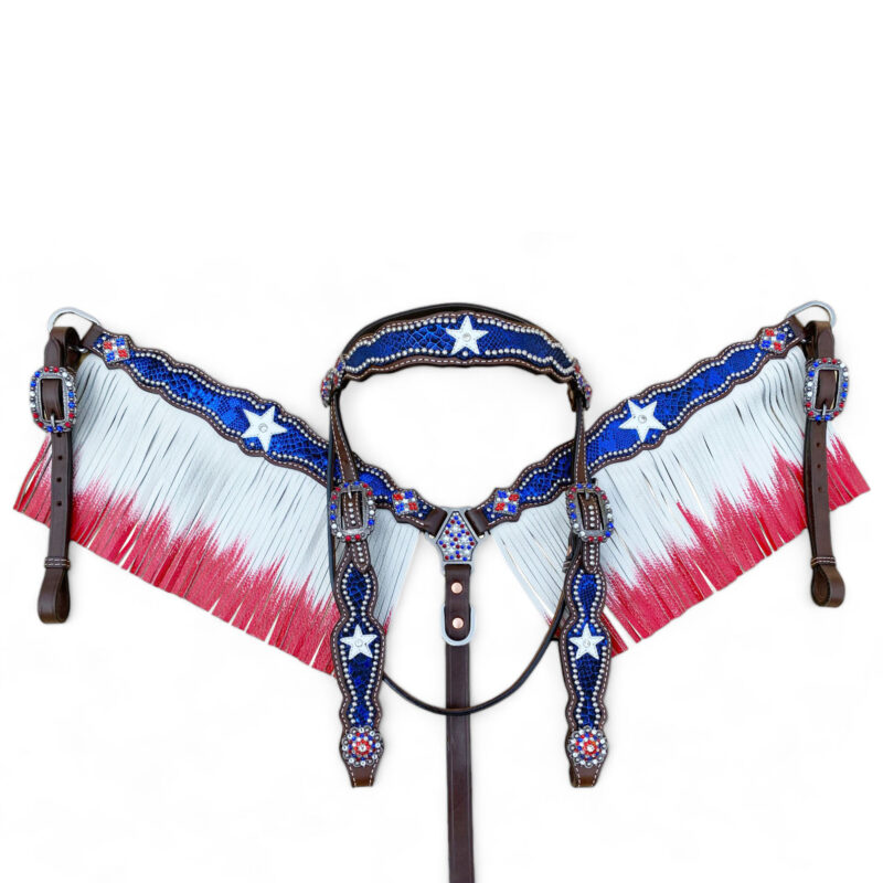 American Flag Headstall Set for the Horse-  HSBM 114232 - Image 8