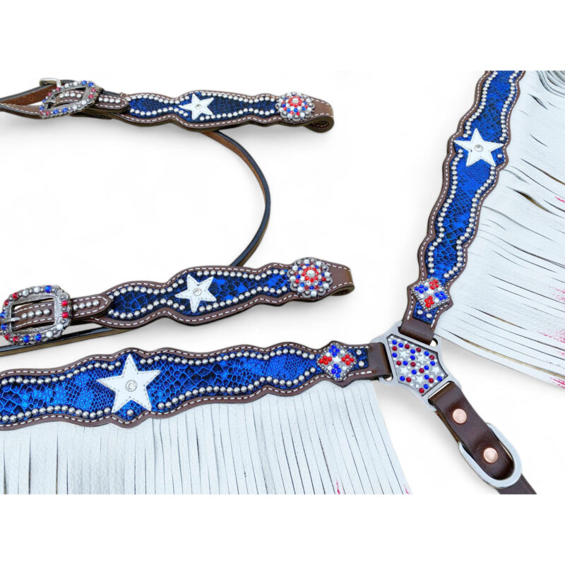 American Flag Headstall Set for the Horse-  HSBM 114232 - Image 2