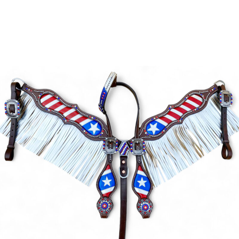 American Flag Headstall Set for Horse- HSBM 114233 - Image 7
