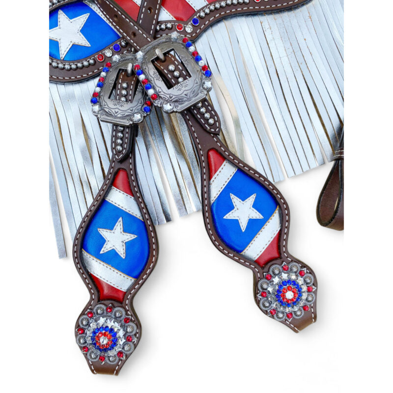 American Flag Headstall Set for Horse- HSBM 114233 - Image 9