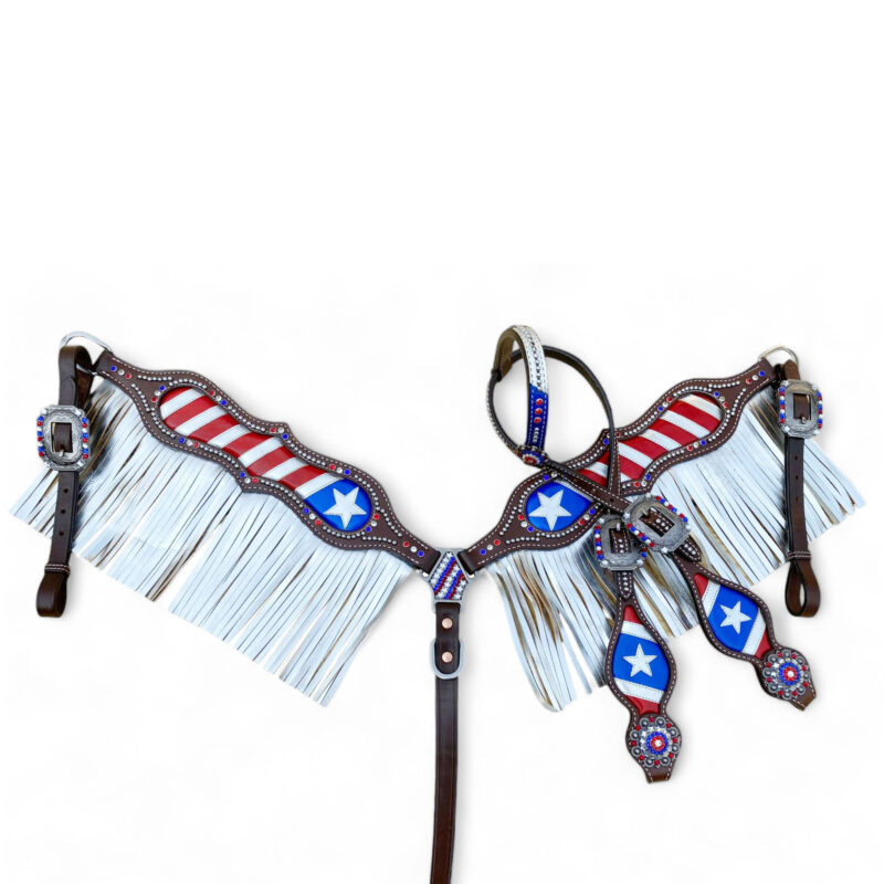 American Flag Headstall Set for Horse- HSBM 114233 - Image 10