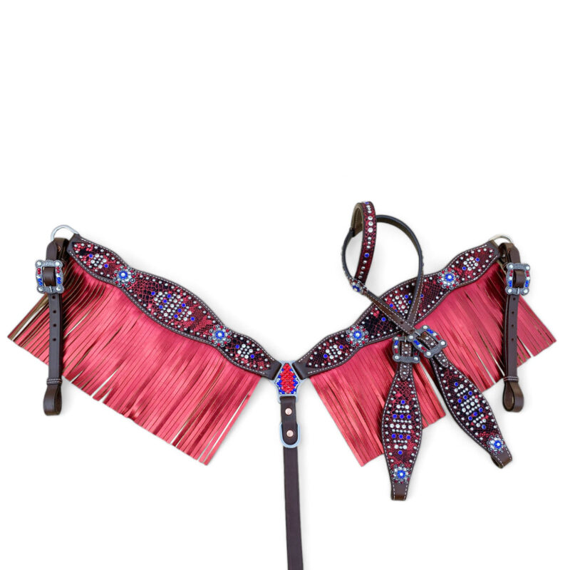 American Flag Headstall Set for the horse (HSBM-114235)