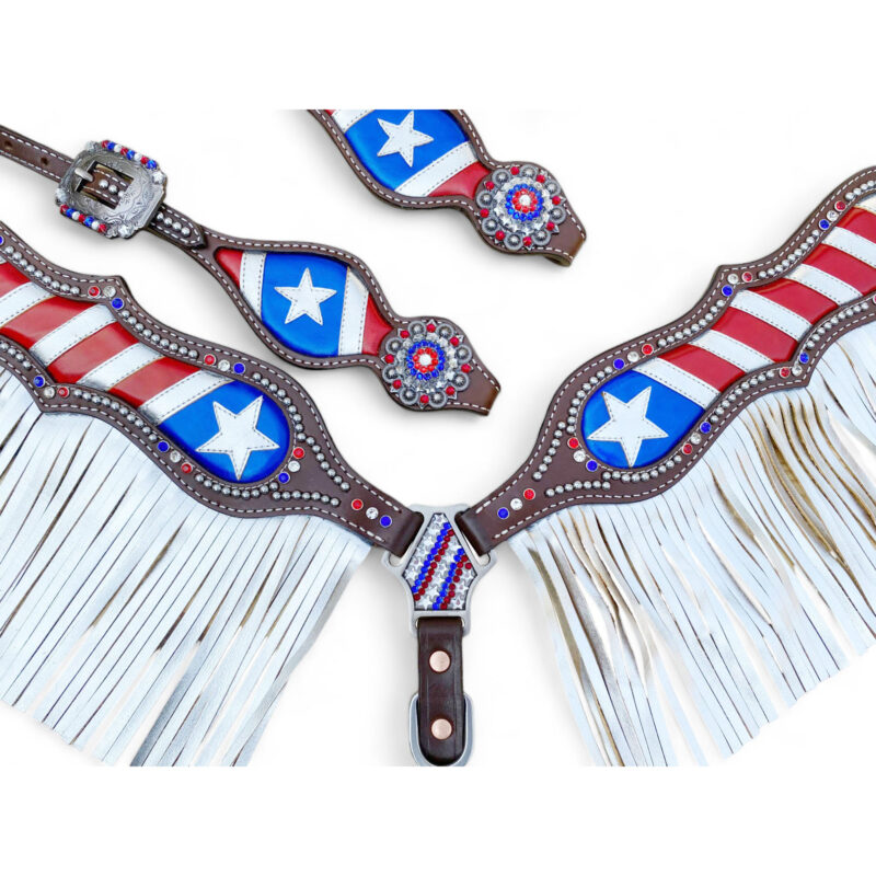 American Flag Headstall Set for Horse- HSBM 114233 - Image 2