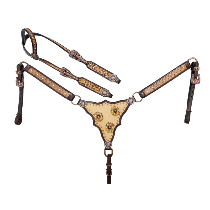 Western Leather Headstall tack set (HSBM 114166)