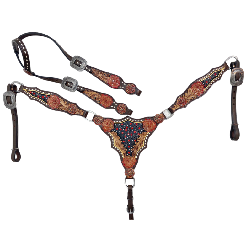 Western Leather Headstall tack set (HSBM 114167)