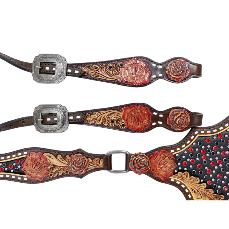 Western Leather Headstall tack set (HSBM 114167) - Image 4