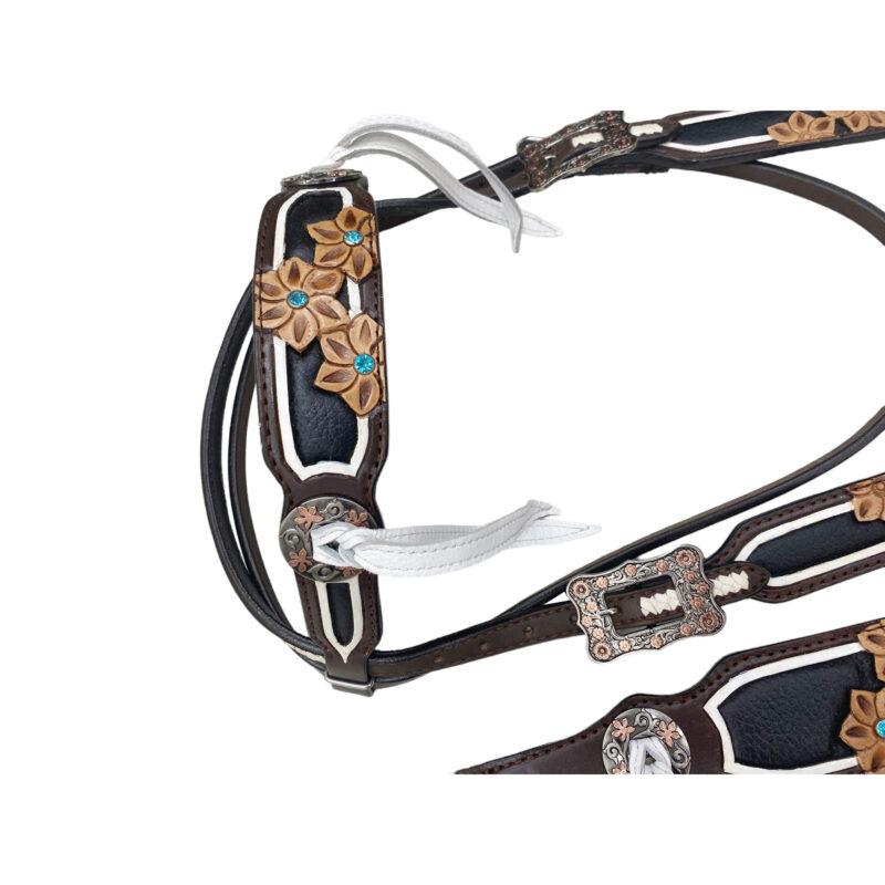 Western Leather Headstall tack set (HSBM 114174) - Image 5