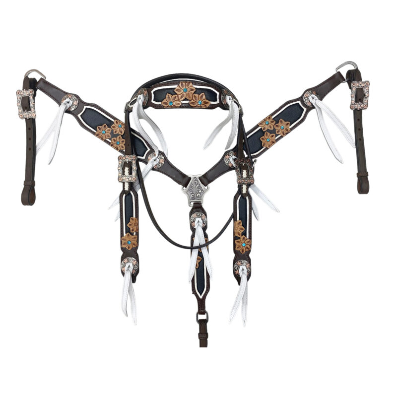 Western Leather Headstall tack set (HSBM 114174) - Image 6