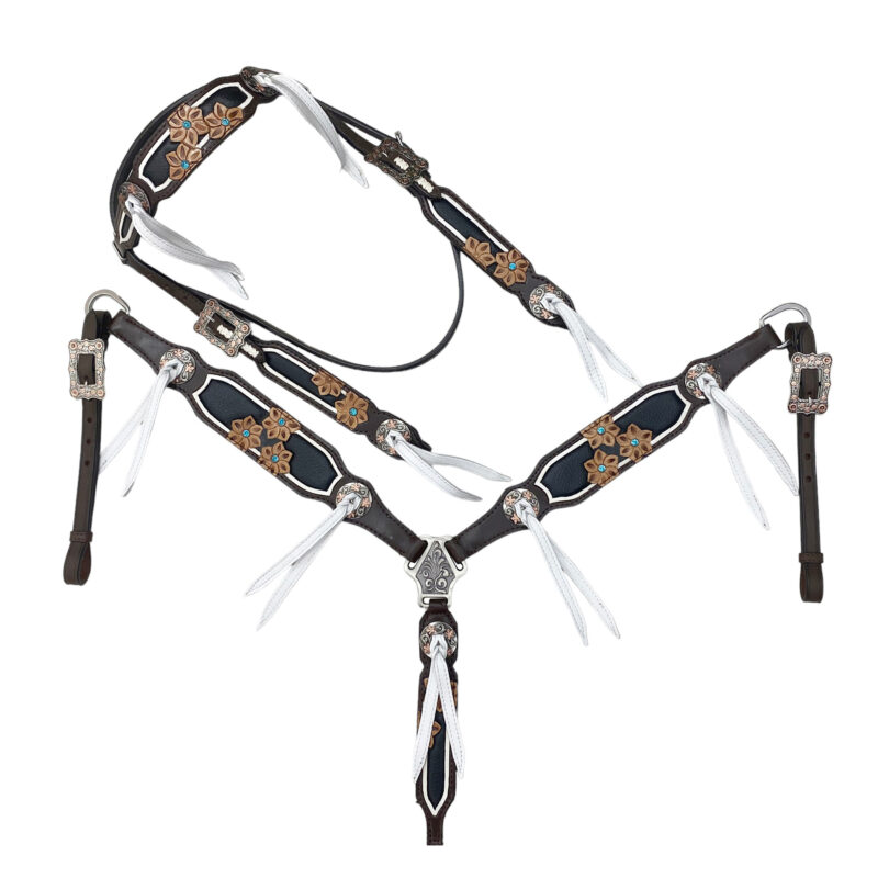 Western Leather Headstall tack set (HSBM 114174)