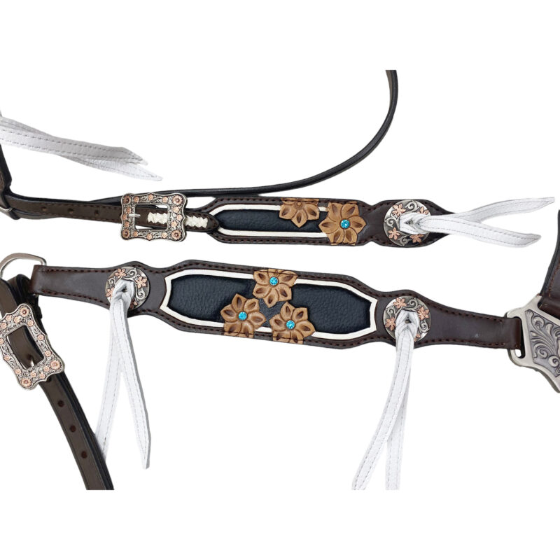 Western Leather Headstall tack set (HSBM 114174) - Image 4