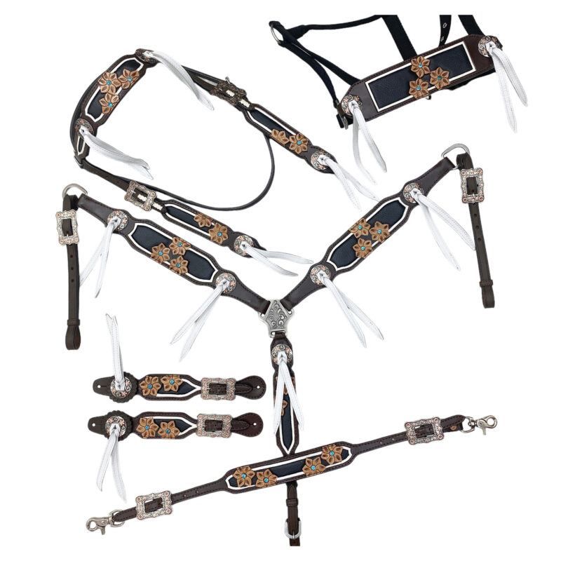 Western Leather Headstall tack set (HSBM 114174) - Image 7
