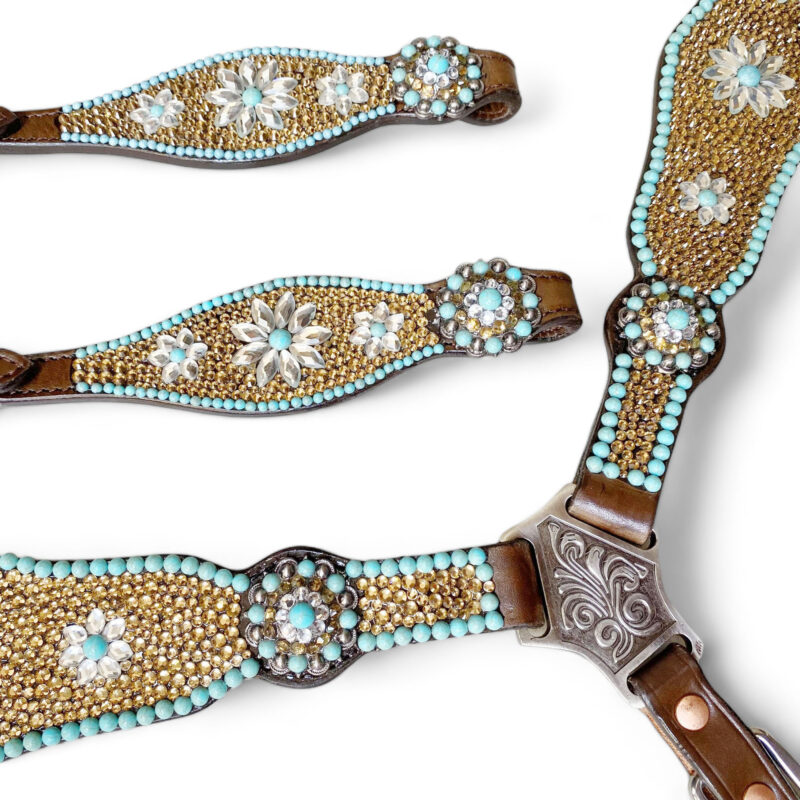 Western Leather Headstall Tack Set  (HSBM 114215) - Image 2