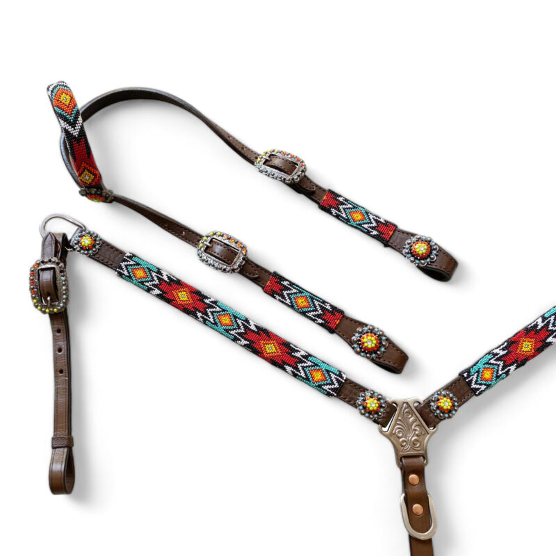 Western Leather Headstall Tack Set  (HSBM 114222) - Image 3