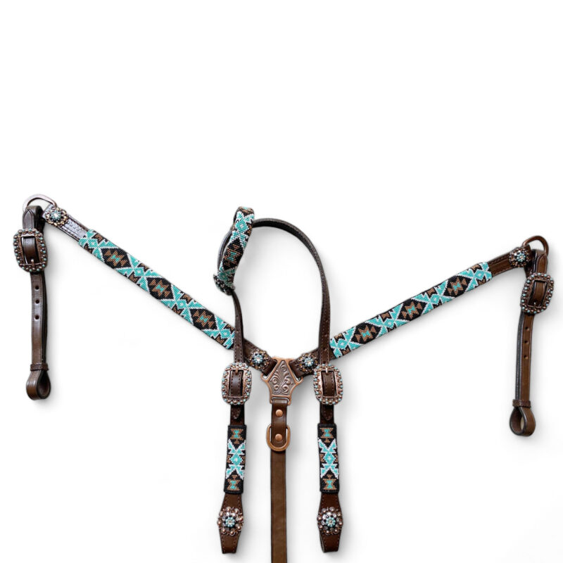 Western Leather Headstall Tack Set  (HSBM 114223) - Image 10