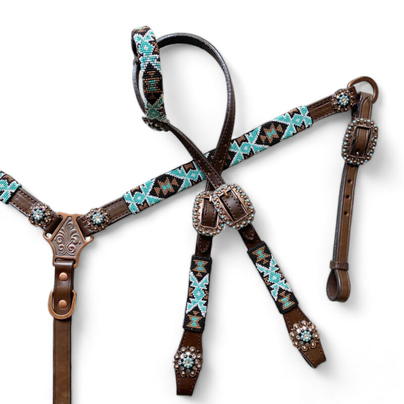 Western Leather Headstall Tack Set  (HSBM 114223) - Image 12