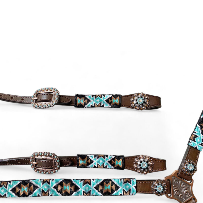 Western Leather Headstall Tack Set  (HSBM 114223) - Image 3