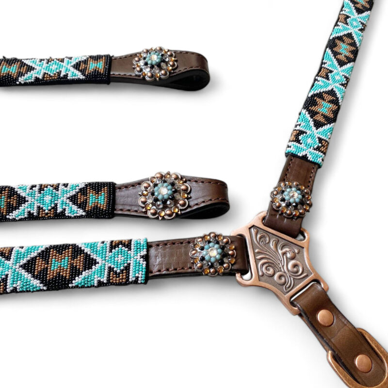 Western Leather Headstall Tack Set  (HSBM 114223) - Image 7