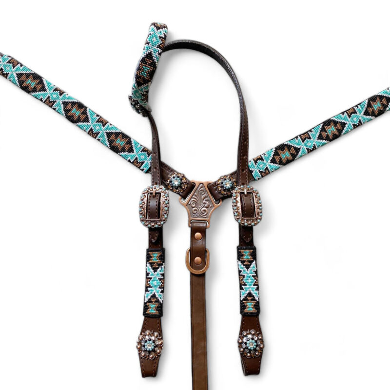 Western Leather Headstall Tack Set  (HSBM 114223) - Image 9