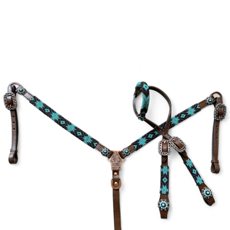 Western Leather Headstall Tack Set  (HSBM 114224) - Image 16