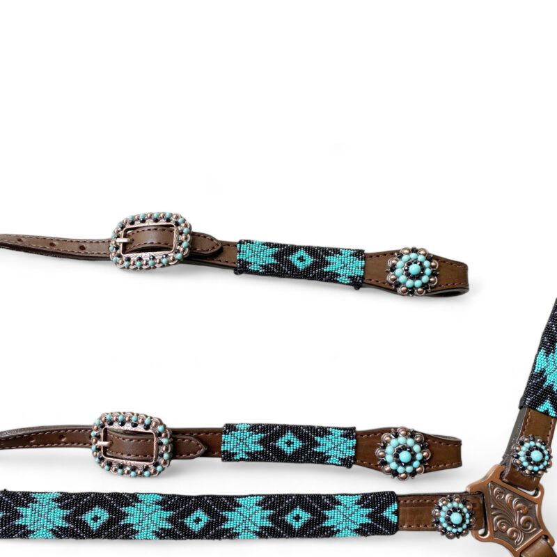 Western Leather Headstall Tack Set  (HSBM 114224) - Image 4