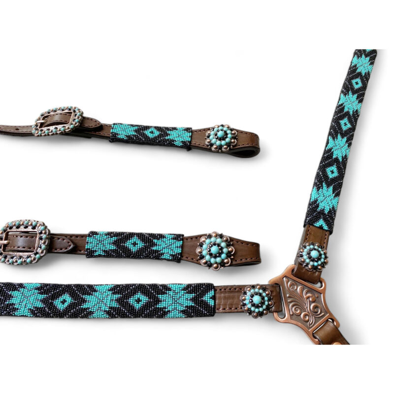 Western Leather Headstall Tack Set  (HSBM 114224) - Image 8