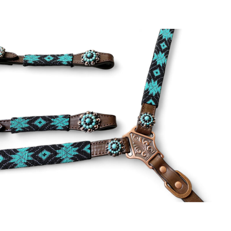 Western Leather Headstall Tack Set  (HSBM 114224) - Image 9
