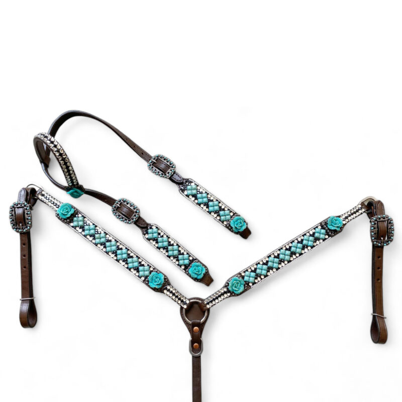 Leather Headstall and Breast Collar Tack Set (HSBM 114225)