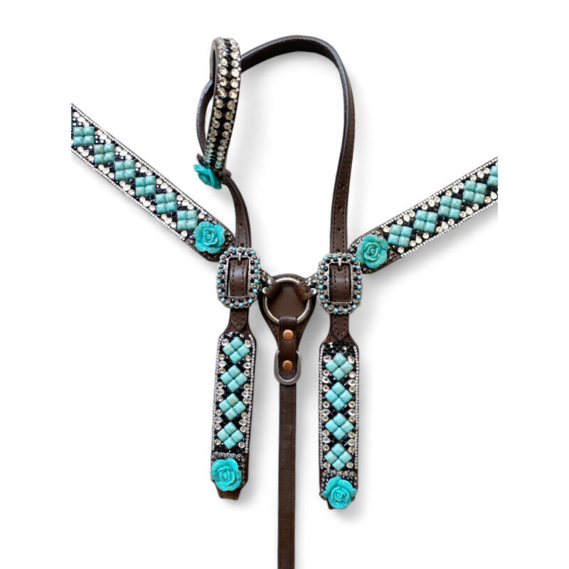 Leather Headstall and Breast Collar Tack Set (HSBM 114225) - Image 12
