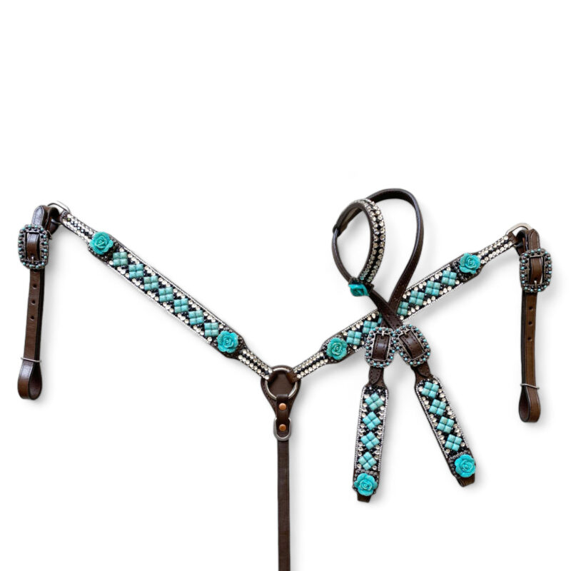 Leather Headstall and Breast Collar Tack Set (HSBM 114225) - Image 13