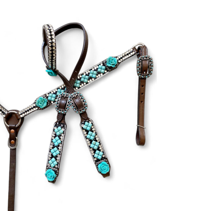 Leather Headstall and Breast Collar Tack Set (HSBM 114225) - Image 14