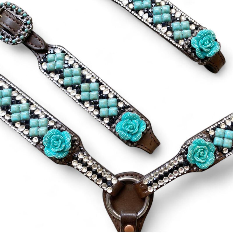 Leather Headstall and Breast Collar Tack Set (HSBM 114225) - Image 5