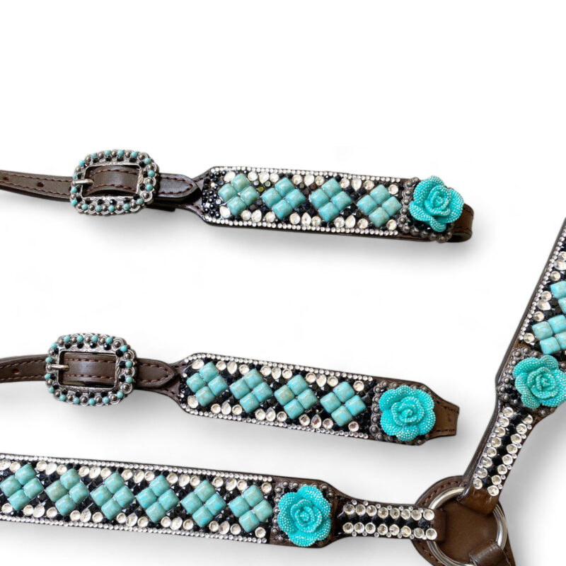 Leather Headstall and Breast Collar Tack Set (HSBM 114225) - Image 6