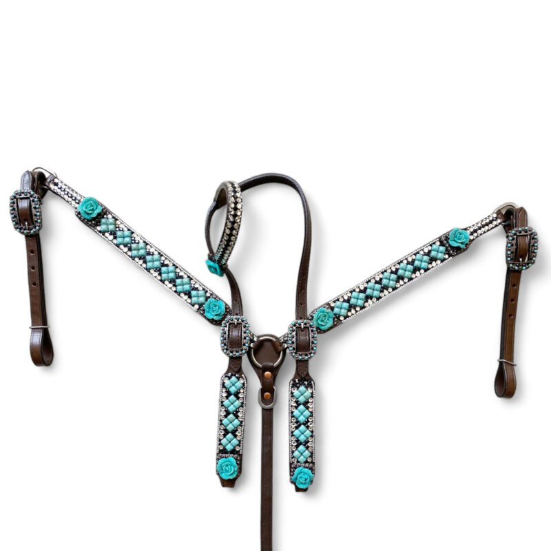 Leather Headstall and Breast Collar Tack Set (HSBM 114225) - Image 11