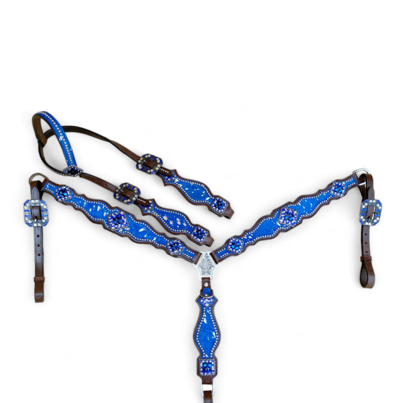 Western Headstall Set Royal Blue  (HSBM 114245)