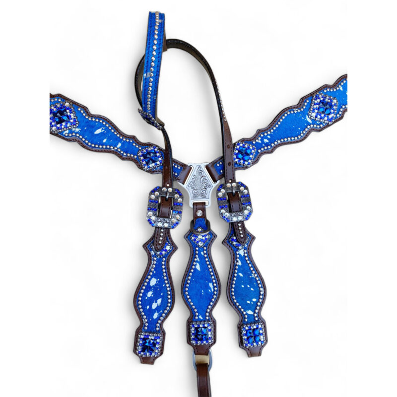 Western Headstall Set Royal Blue  (HSBM 114245) - Image 10