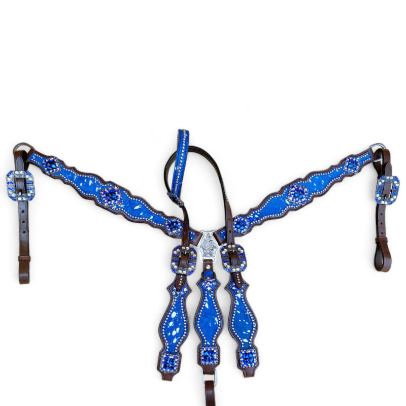 Western Headstall Set Royal Blue  (HSBM 114245) - Image 11