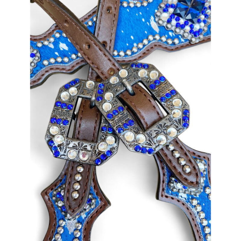 Western Headstall Set Royal Blue  (HSBM 114245) - Image 12