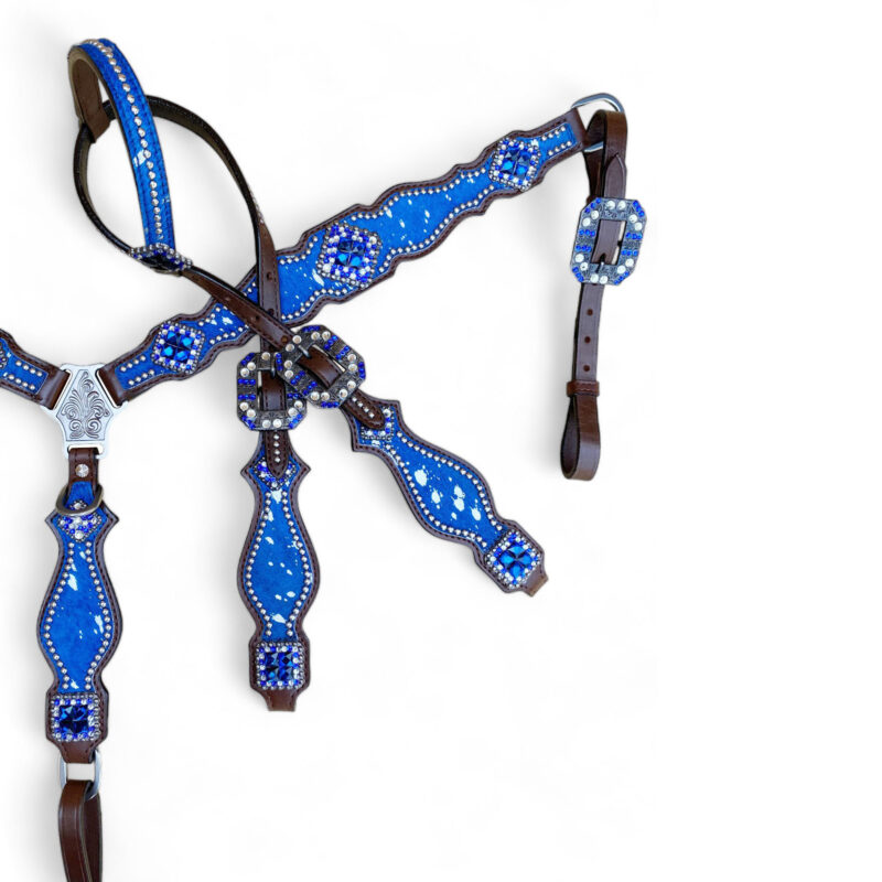 Western Headstall Set Royal Blue  (HSBM 114245) - Image 14
