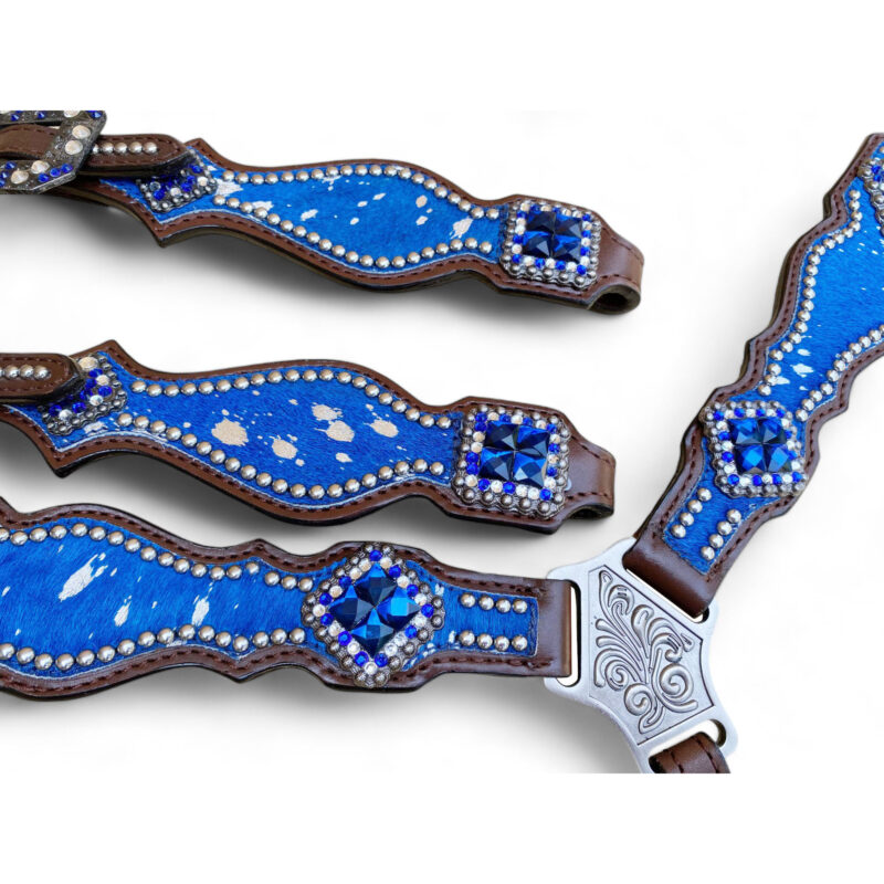 Western Headstall Set Royal Blue  (HSBM 114245) - Image 7