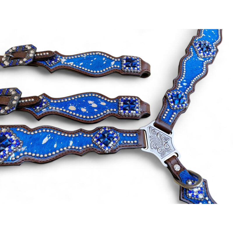 Western Headstall Set Royal Blue  (HSBM 114245) - Image 9