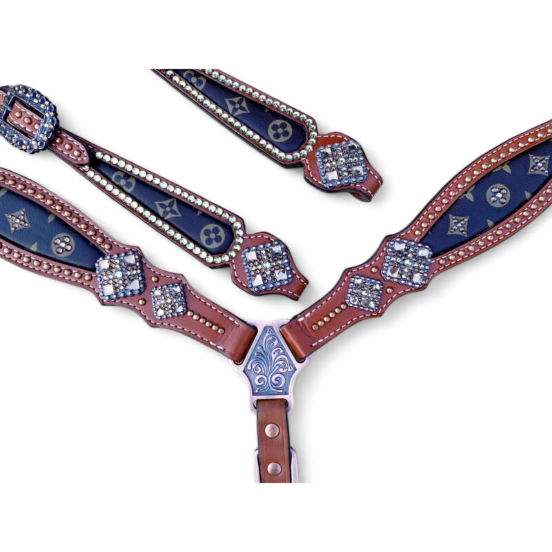 Western Leather Headstall tack set (HSBM 114254) - Image 2