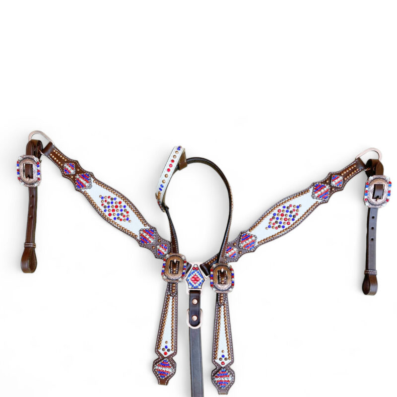 American Flag Headstall Set for the horse (HSBM-114242)