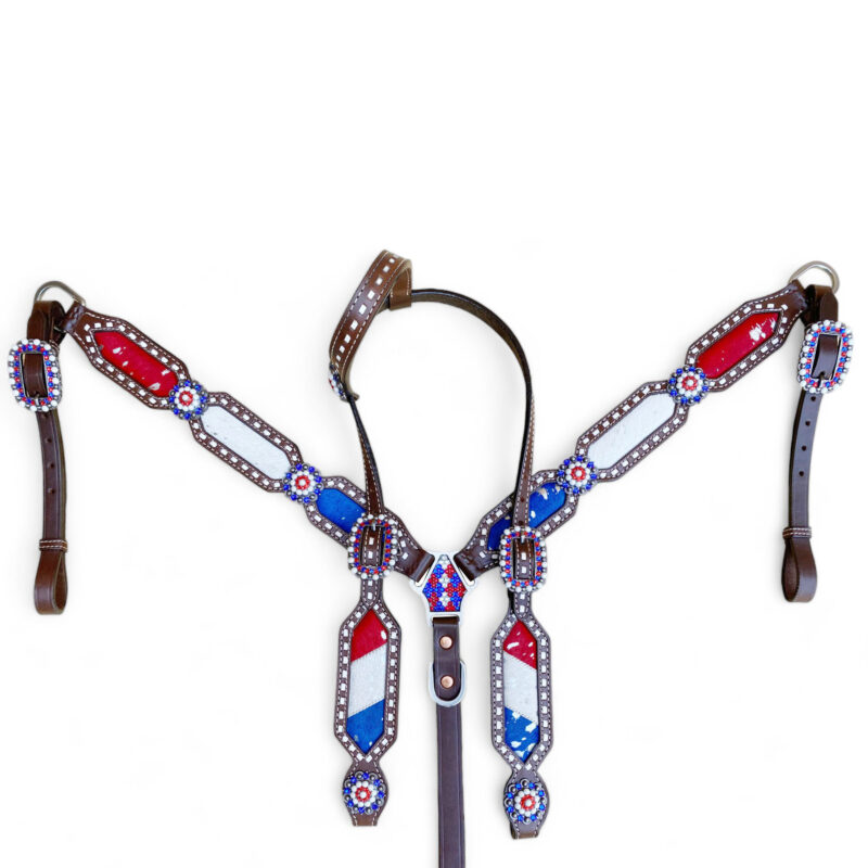 American Flag Headstall Set for the horse (HSBM-114240) - Image 12