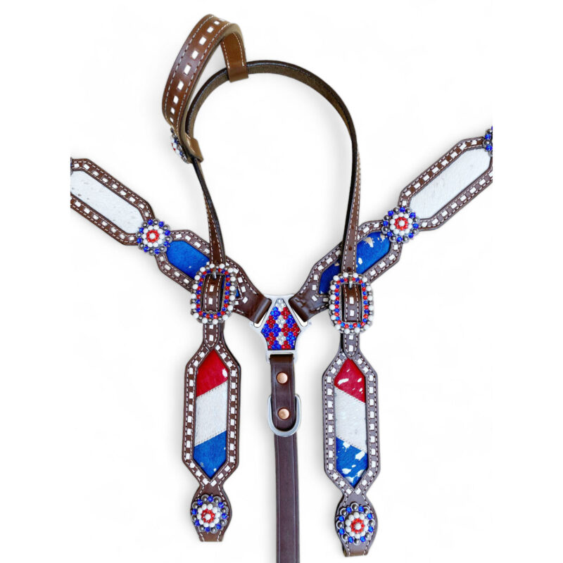 American Flag Headstall Set for the horse (HSBM-114240) - Image 13