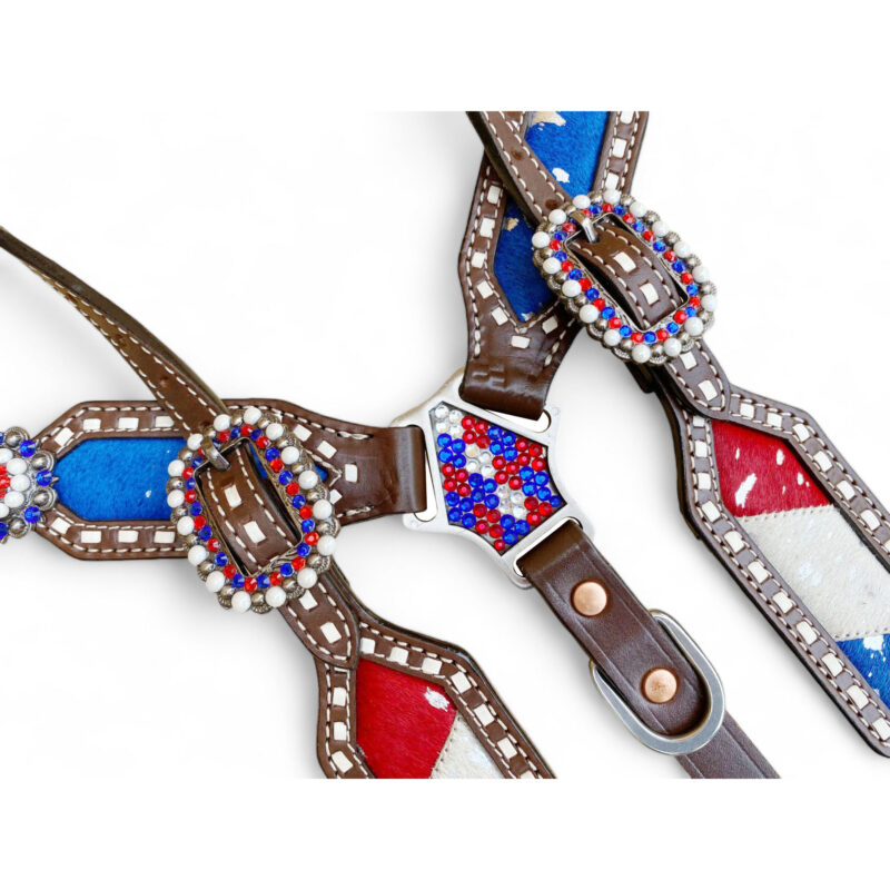American Flag Headstall Set for the horse (HSBM-114240) - Image 14